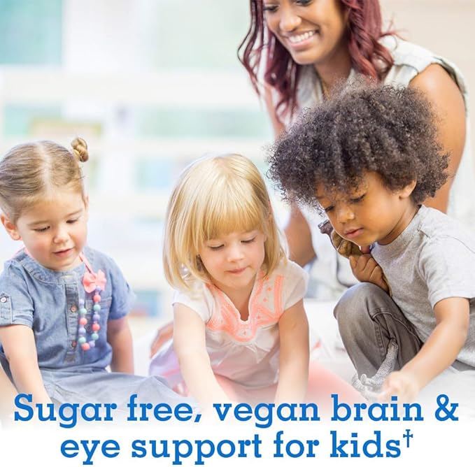 Garden of Life Plant Omega-3 Ala, Dha & Epa Supplement for Children -Liquid, Strawberry - Vegan Brain & Eye Support for Kids, Sugar Free & Non-GMO - 2 Fl Oz