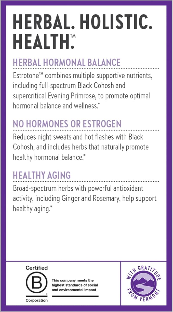 New Chapter Menopause Supplement - Estrotone Herbal Hormone-Balance Blend with Black Cohosh to Reduce Hot Flashes & Night Sweats - 30 ct Vegetarian Capsule