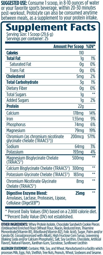 VMI Sports | ProtoLyte Whey Isolate Protein Powder | Low Calorie Whey Protein Powder for Weight Loss | Protein Powder for Muscle Gain | Digestive Enzymes | Non-GMO (Milk and Cookies, 1.6 Pounds)