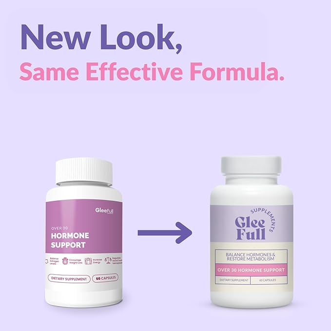 GleeFull Over 30 Hormone Support - Menopause Supplements for Women - Hormone Balance for Women - Hot Flash Relief - Menopause Support