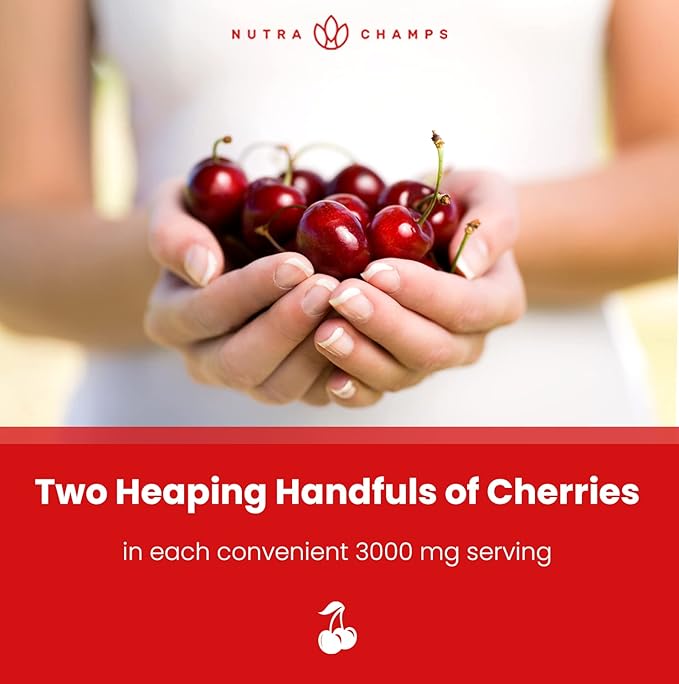 NutraChamps Tart Cherry Gummies - 3000mg Tart Cherry Extract with Celery Seed - Uric Acid Cleanse Supplement - Antioxidant, Joint Comfort, Flexibility, Immune Health, Sleep - 60 Vegan Gummies