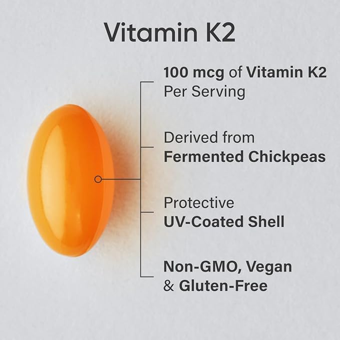 Sports Research Vitamin K2 as MK-7 100mcg with Coconut MCT Oil - 120 Veggie Softgels (4 Month Supply) Vegan Certified, Non-GMO Verified, Gluten & Soy Free - Citrus Aroma