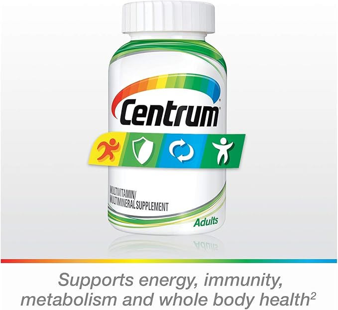Centrum Adult Multivitamin/Multimineral Supplement with Antioxidants, Zinc, Vitamin D3 and B Vitamins, Gluten Free, Non-GMO Ingredients - 200 Count