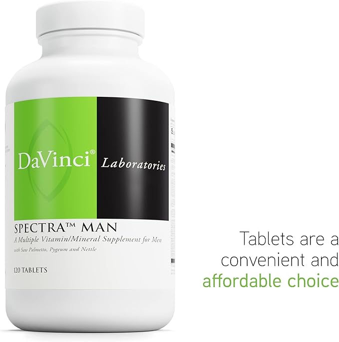 DAVINCI Labs Spectra Man - Dietary Supplement to Support Immune System Function and Men's Unique Needs - with Vitamins, Minerals, Amino Acids, Herbs, Digestive Enzymes and Fatty Acids - 120 Tablets