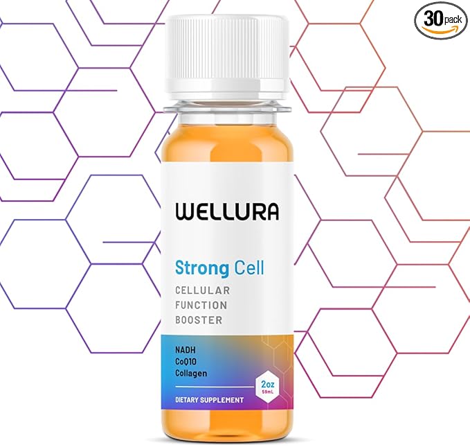 Strong Cell | Cellular Function Booster Liquid | NADH, CoQ10, Collagen. 90+% Absorption Rate. Vitamins B1, B2, B3, B6, B7, and B12. Vitamin K2.