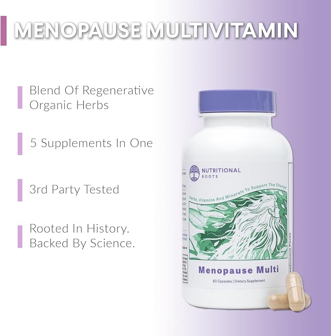 5-in-1 Menopause Support Vitamins for Women, Fermented Vitamins, Minerals, Probiotics and Organic Herbs, Third Party Tested, Doctor's Choice, 30 Servings