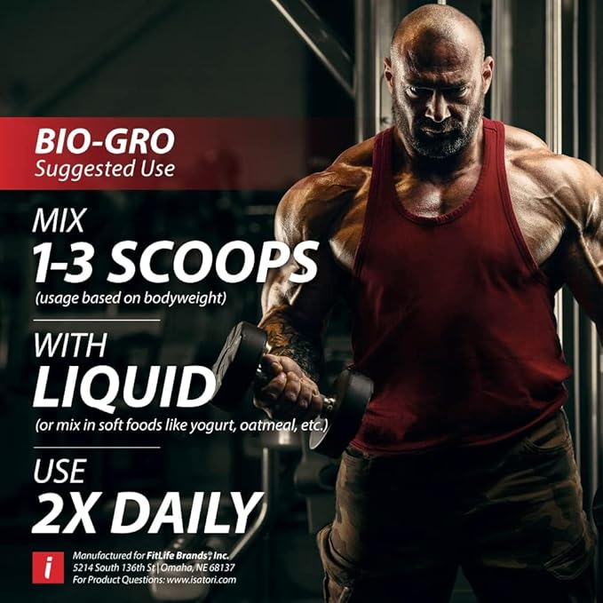iSatori BIO-GRO Protein Synthesis Amplifier, for Muscle Recovery & Growth, Enhanced Stimulant Free Pre-Workout & Colostrum Supplement with Bio-Active Peptides- Unflavored (120 Servings)