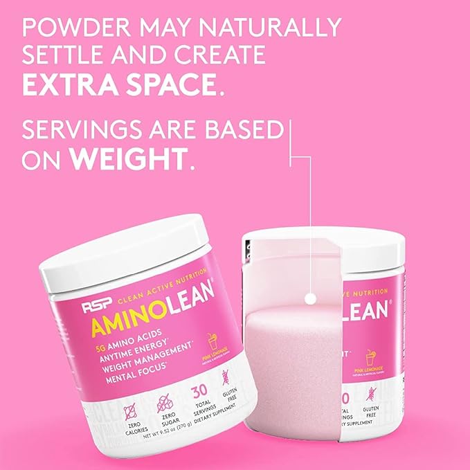 RSP Nutrition AminoLean Pre Workout Powder, Amino Energy & Weight Management with BCAA Amino Acids & Natural Caffeine, Preworkout Boost for Men & Women, 30 Serv