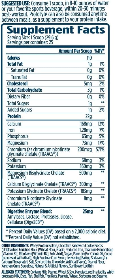 VMI Sports | ProtoLyte Whey Isolate Protein Powder | Low Calorie Whey Protein Powder for Weight Loss | Protein Powder for Muscle Gain | Digestive Enzymes (Peanut Butter Cookies & Cream, 1.6 Pounds)