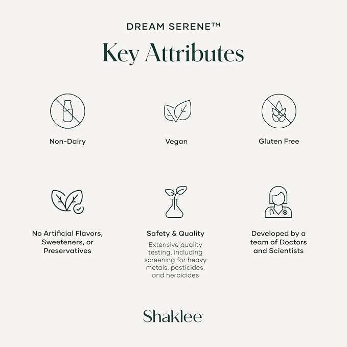 Shaklee - Dream Serene™ Melatonin Sleep Aid - Fall Asleep Faster, Wake Up Refreshed - with Melatonin, Valerian, Lemon Balm, L-Theanine - for Ultimate Beauty Sleep - 30 Softgels