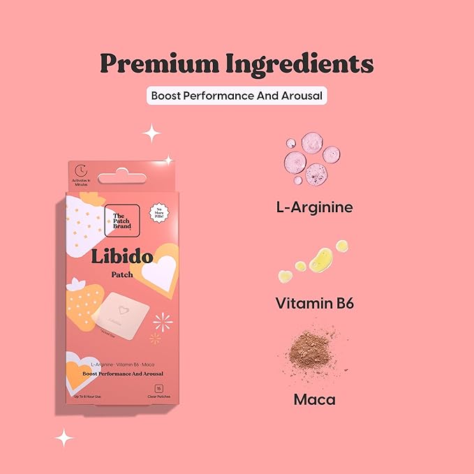 The Patch Brand Libido Patch | Natural Wellness with L-Arginine, Vitamn B6, and Maca