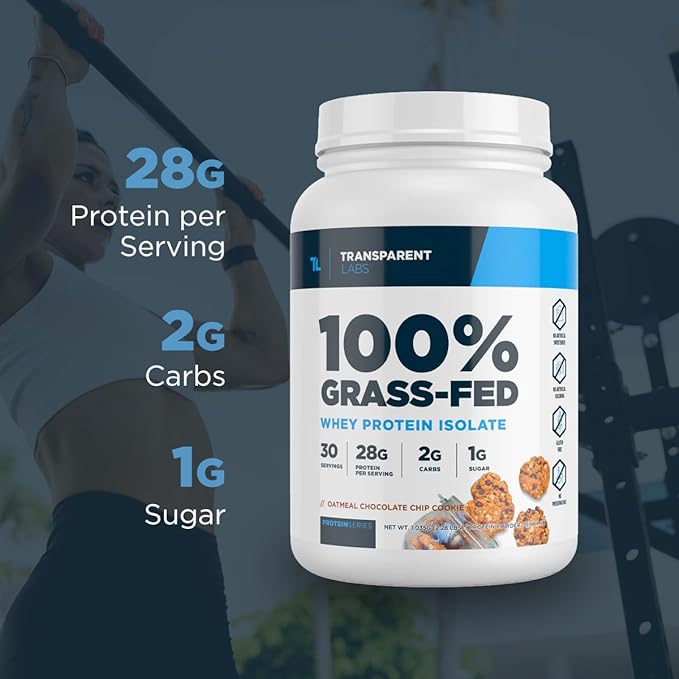 Transparent Labs Grass-Fed Whey Protein Isolate - Natural Flavor, Gluten Free Whey Protein Powder w/ 28g of Protein per Serving & 9 Essential Amino Acids - 30 Servings, Chocolate Peanut Butter