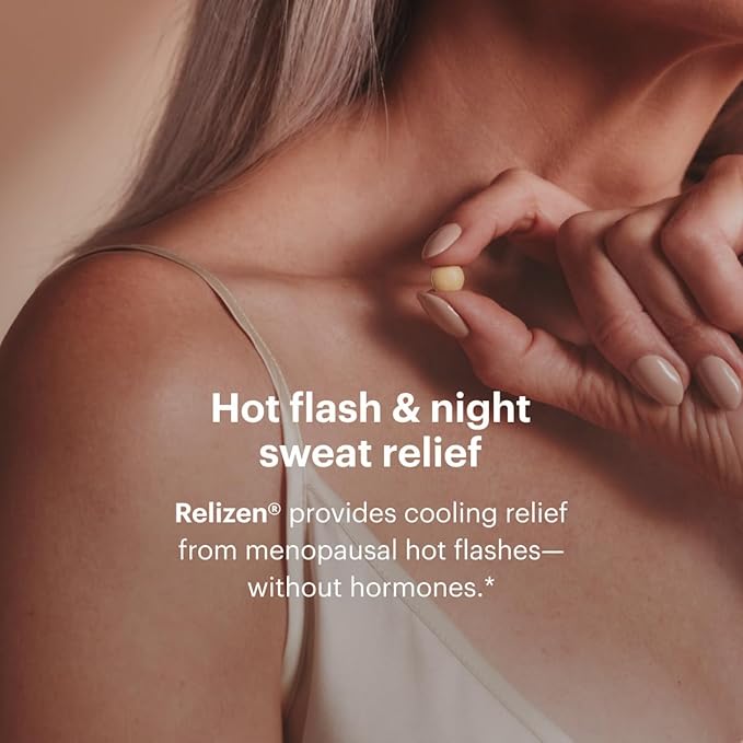 Relizen by Bonafide. Relief from Menopausal Hot Flashes & Night Sweats. — 3-Month Supply (180 Tablets)