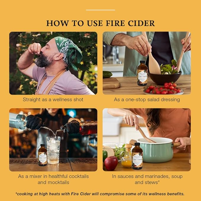 Hany's Harvest Maple Honey Fire Cider – 8 fl oz Glass Bottle | All-Natural, Small-Batch, Handcrafted, Non-GMO, Gluten-Free, Immune & Digestive Support