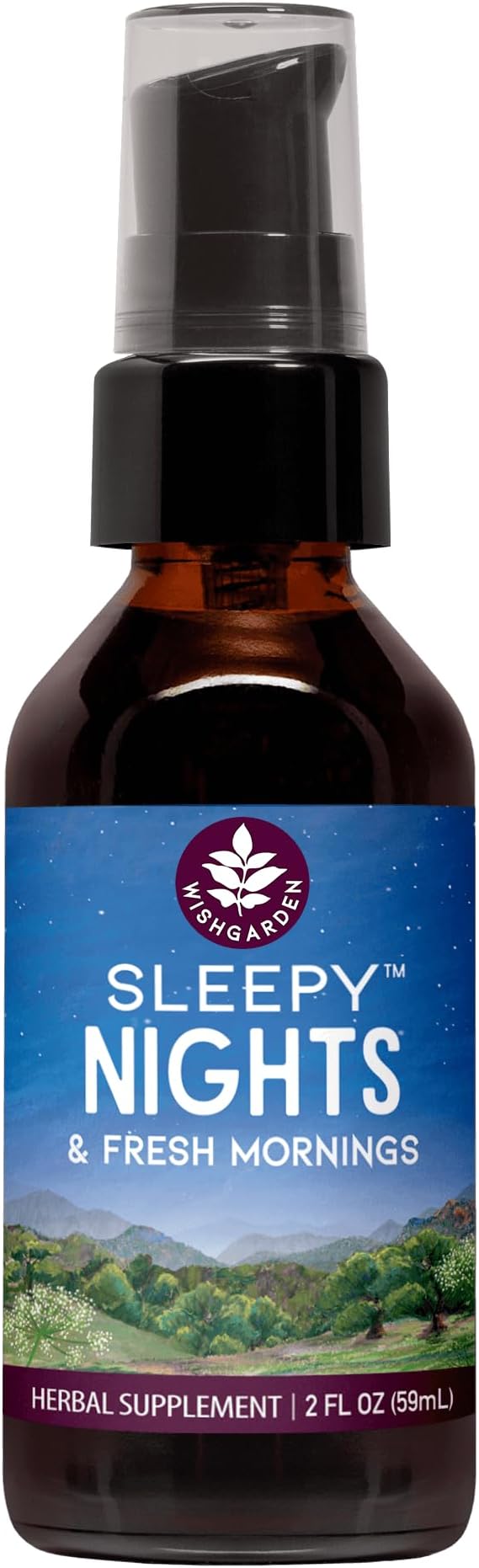 WishGarden Herbs Sleepy Nights & Fresh Mornings - All-Natural Herbal Sleep Aid Tincture, Organic Sleep Supplement with Passionflower, Hops and Scullcap, Supports Deep Sleep & Healthy Sleep Cycles, 2oz