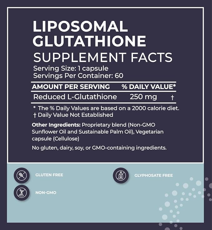 BodyBio Liposomal Glutathione | Body’s Most Powerful Antioxidant | Master Detoxification | Colon Cleanse| Optimal Cell Protection for Immune Defense | Enhanced Liposomal Absorption | 60 Capsules