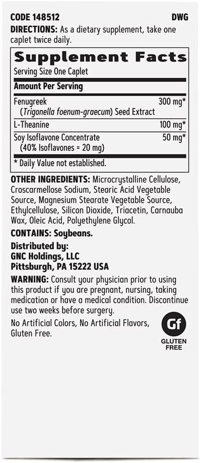 GNC Women's Menopause Formula - 60 Caplets (30-Day Supply) | Gluten-Free, No Artificial Flavors/Colors | Supports Bone Density & Relaxation | Targets Hot Flashes, Night Sweats, Mood Swings