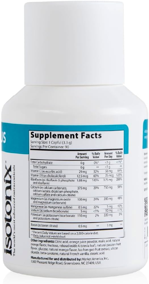 Isotonix Calcium Plus – Calcium Supplement for Women and Men with Magnesium, Vitamin D3, and Vitamin C – Fast Absorbing Isotonic Formula – Calcium Citrate & 5 Salts - 90 Servings