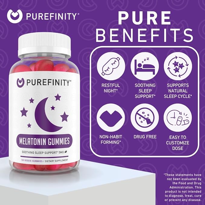 Melatonin Gummies 5mg for Kids – Each Delicious Gummy is 2.5mg (2 Per Serving) for Easily Customizing Your Night, Gluten Free, Non-GMO, Vegan, 120 Count
