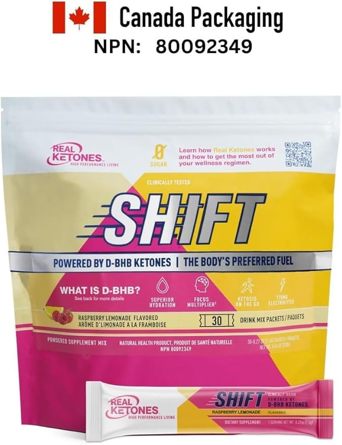 Real Ketones BHB Exogenous Ketones Drink Mix Packets Keto Electrolytes Powder Packets No Sugar with 4 Main Fasting Electrolytes Plus Hydrating Patented Keto BHB - 30 Count Raspberry Lemonade