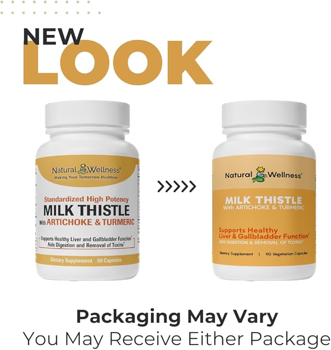 Natural Wellness Milk Thistle with Artichoke & Turmeric - Advanced Liver Support Supplement for Detox, Regeneration, and Antioxidant Protection