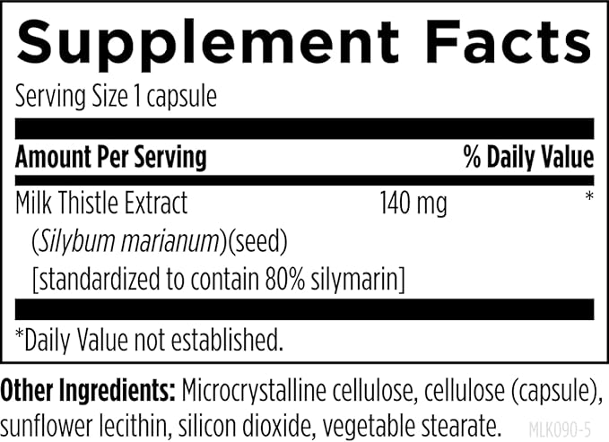 Designs for Health Milk Thistle Extract - Highly Standardized to 80% Silymarin from Milk Thistle Seed - Liver + Detox Support Supplement with Sunflower Lecithin to Improve Absorption (90 Capsules)