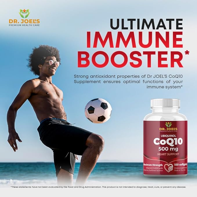 Dr. JOEL'S MOM NUTRIX Physician Recommended COQ10 500 mg - Maximum Potency & Absorption - Immune Support - 150 Softgels - Made in The USA