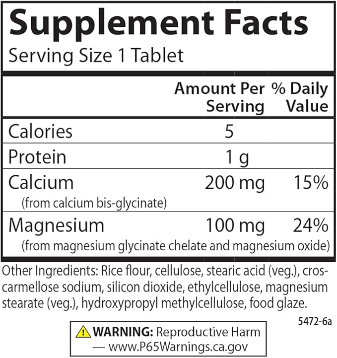 Carlson - Chelated Cal-Mag, 2:1 Calcium to Magnesium Ratio, Bone Support, Muscle Function & Energy Production, 180 Tablets