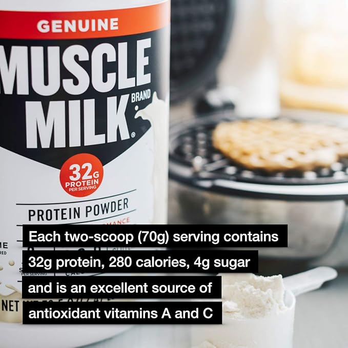 Muscle Milk Genuine Protein Powder, Banana Crème, 32g Protein, 4.94 Pound, 32 Servings