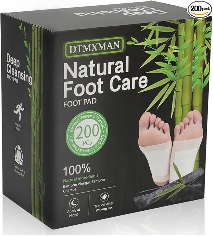 200 Packs Bamboo Foot Pads, Natural Cleansing, Promoting Sleeping, Suitable for Daily Relaxation Foot Paches | Included 200 Adhesive Sheets and 200 Foot Pads