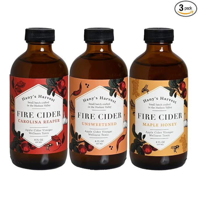 Hany's Harvest Fire Cider Sampler Pack – 8 fl oz Glass Bottle | All-Natural, Small-Batch, Handcrafted, Non-GMO, Gluten-Free, Immune & Digestive Support