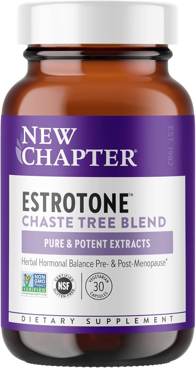 New Chapter Menopause Supplement - Estrotone Herbal Hormone-Balance Blend with Black Cohosh to Reduce Hot Flashes & Night Sweats - 30 ct Vegetarian Capsule