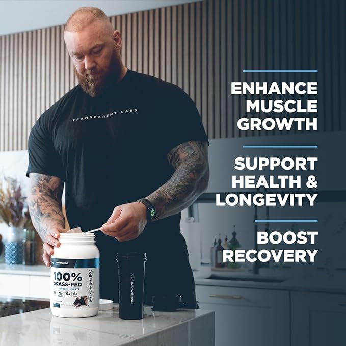 Transparent Labs Grass-Fed Whey Protein Isolate - Natural Flavor, Gluten Free Whey Protein Powder w/ 28g of Protein per Serving & 9 Essential Amino Acids - 30 Servings, Chocolate Peanut Butter