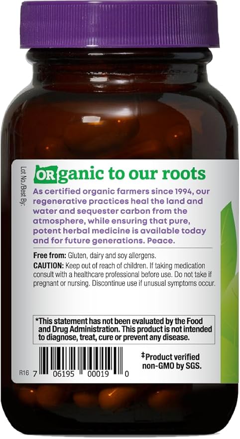 Oregon's Wild Harvest Certified Organic Milk Thistle USDA Certified Organic Herbal Supplement, 90 Count