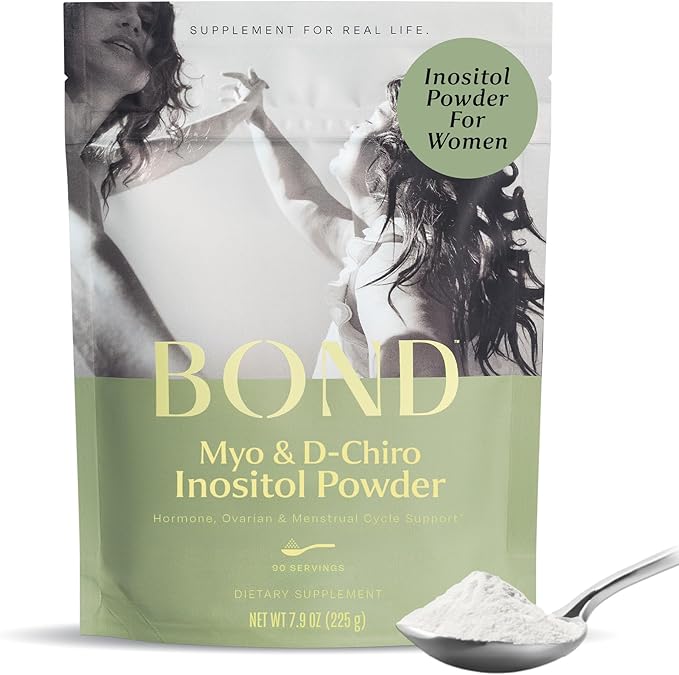 BOND Inositol Pure Powder – Myo-Inositol & D-Chiro Inositol 40:1 – Hormone Balance, Cycle & Ovulation Support – 90 Servings, Vegan, Sugar-Free