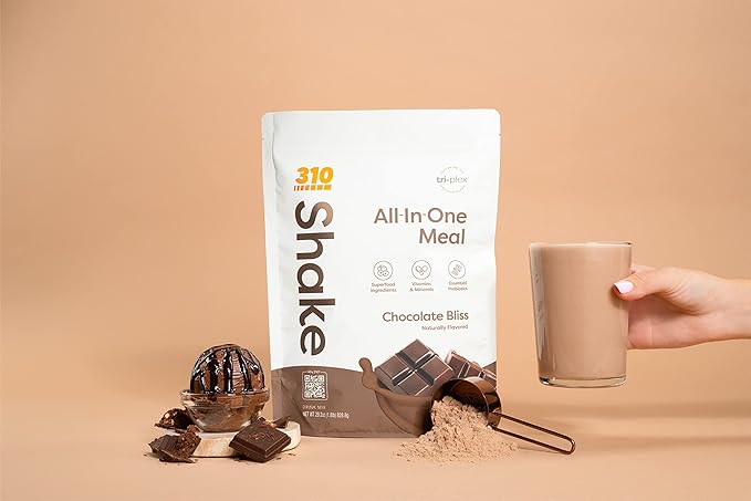 310 Nutrition - All-In-One Meal Replacement Shake - New Formula with Fiber Rich Vegan Superfood Blend - Natural Sweeteners - Low Carb Shake, Keto & Paleo Friendly - Gluten Free - 26 Essential Vitamins & Minerals - Variety Shake Box - Chocolate Bliss
