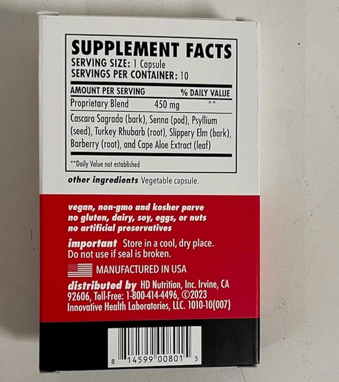 Health Direct Sculpt n' Cleanse - Herbal Colon Cleanse for Digestive Health & Regularity - Natural Detox & Gut Flush Supplement - Weight Management Support - 10 Veggie Capsules