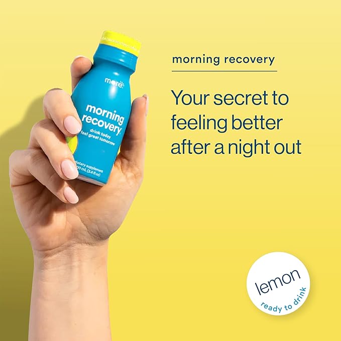 Morning Recovery Electrolyte, Milk Thistle Drink Proprietary Formulation to Hydrate While Drinking for Morning Recovery, Highly Soluble Liquid DHM, Original Lemon, Pack of 6