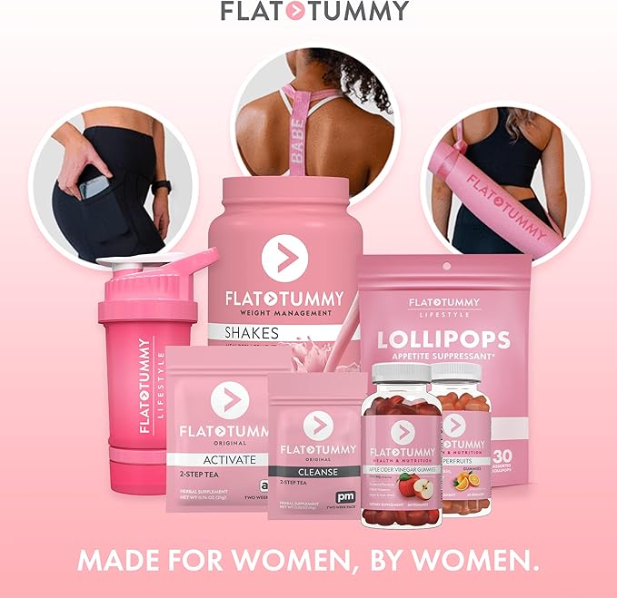 Flat Tummy Detox Tea (4 Week Program) – 2-Step Detox Tea to Boost Energy & Reduce Bloating* - All Natural Detox Cleanse w/Green Tea, Lemon Balm, Dandelion, Fennel, & More - Digestion support (5 Pack)