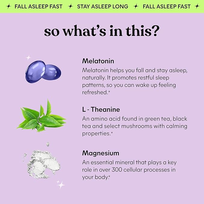 Lemme Sleep Gummies with 5mg Melatonin, Elderberry, Magnesium, L-Theanine, Chamomile and Lavender, Drug-Free Nighttime Sleep Aid, Gluten Free, Gelatin Free, Non GMO, Berry Flavored (60 Count)