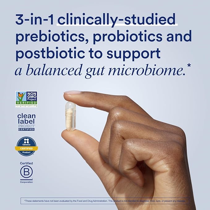 Ritual Synbiotic+ Probiotic, Prebiotic, Postbiotic, 3-in-1 Supplement for Gut Health and Digestive Support, Regularity, Bloat, Immune, Vegan Delayed-Released Daily Capsule, Women and Men, 30 Day