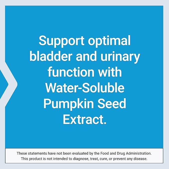 Life Extension Water-Soluble Pumpkin Seed Extract, Promotes Prostate & Urinary Tract Health, Bladder Health Support, Men, Women, Gluten-Free, Non-GMO, Vegetarian, 60 Capsules