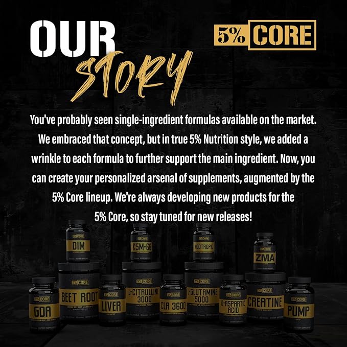 5% Nutrition Core ZMA (with Boron) | Promotes Recovery by Restoring Levels of Zinc, Magnesium & Vitamin B-6 (90 Capsules)