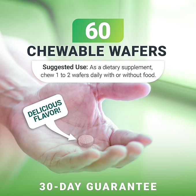 Dr. Berg Chewable Vitamin C Complex - Made with Organic, Non-GMO Berries - 60 Delicious Wafers