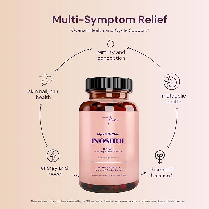 Premium Inositol Supplement 3x Bundle - Myo-Inositol & D-Chiro Inositol Supplement for Women 4100mg (40:1 Ratio) – 9-in-1 Hormonal & Metabolic Support with Folate, Vitamin B6, B12, D3, Zinc & Chromium