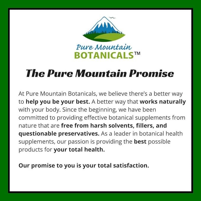 Pure Mountain Botanicals Milk Thistle Capsules - 90 Kosher Vegan Caps with Organic Milk Thistles and Potent Silymarin Extract