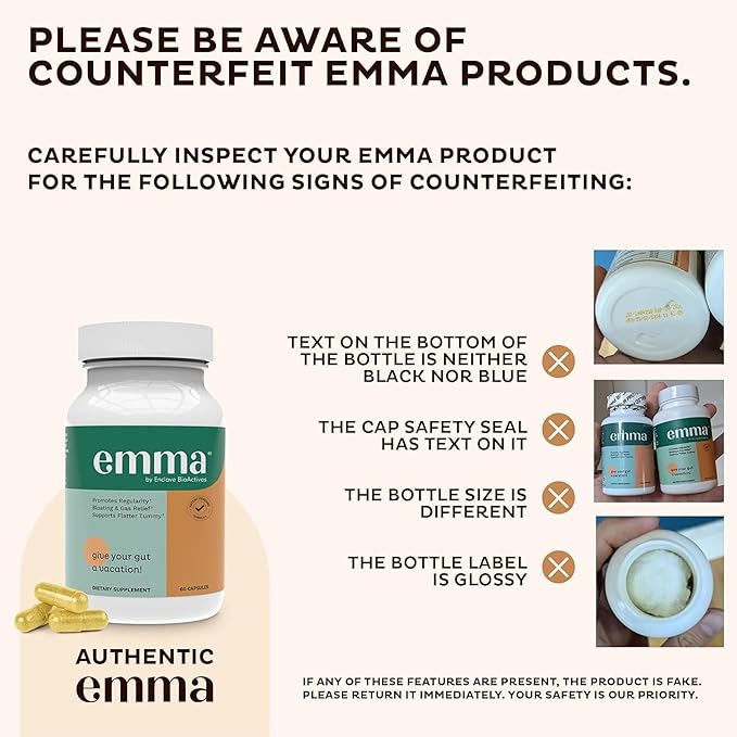 Emma Doctors Endorsed Gut Health Supplement - 60 Capsules - Relief from Gas and Bloating, Repairs Leaky Gut with Magnesium, Berberine, Vitamin D, Quercetin & More - Gut Health & Colon Cleanse Formula