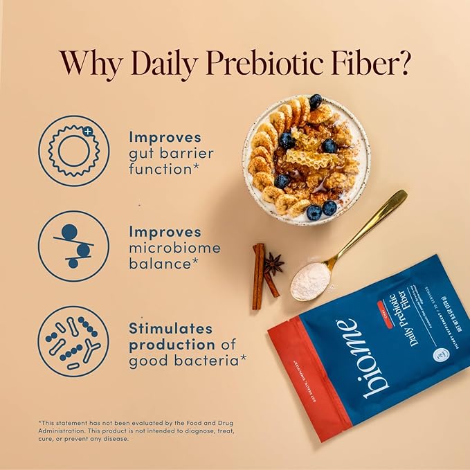 Daily Prebiotic Fiber (Chai) - Fiber Supplement Powder for Digestive Health & Gut Health - Fiber Powder Prebiotics, Non-GMO, Gluten & Sugar Free Soluble Fibre Supplements-30 Servings