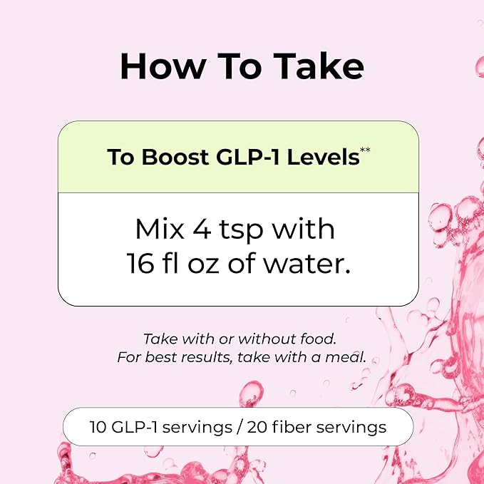 Flatter Me Fiber GLP-1 Booster – Prebiotic Fiber & Enzyme Supplement for Weight Support, Reduce Bloating, Double GLP-1 Levels, Digestive & Gut Health for Women & Men (10-GLP-1/20-Fiber Servings)
