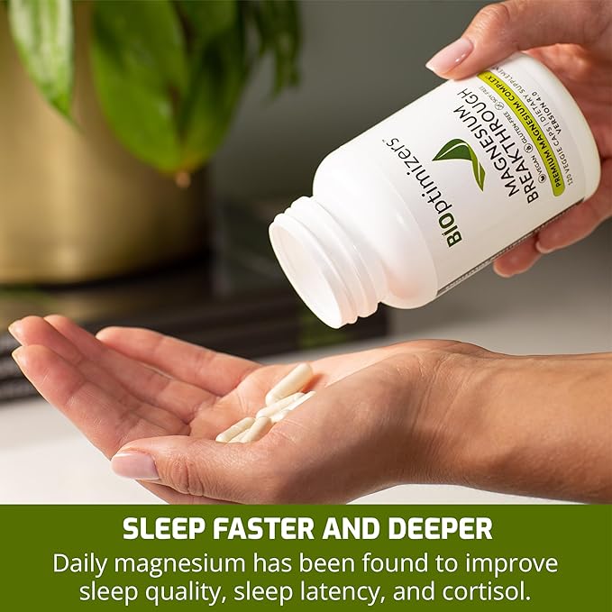 BIOptimizers Magnesium Breakthrough Supplement 4.0 - Has 7 Forms of Magnesium: Glycinate, Malate, Citrate, and More - Natural Sleep and Brain Supplement - 60 Capsules